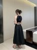 Elegant Backless Neckline Strapless Summer Dress Women's Waist-Cinching Beach Vacation Sleeveless Beach Skirt_ecoleips.com
