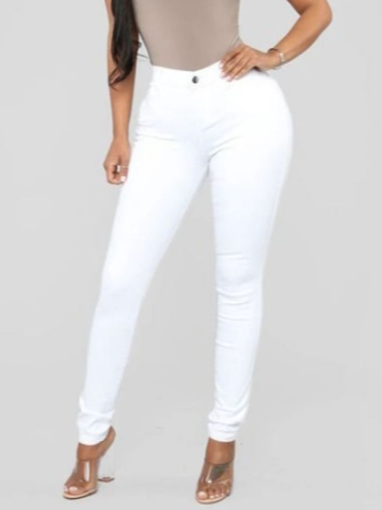 K Ladies' Slimming Elastic Jeans Pencil Pants_ecoleips.com