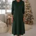 Vintage Peter Pan Neckline Knitted Midi Dress_ecoleips.com