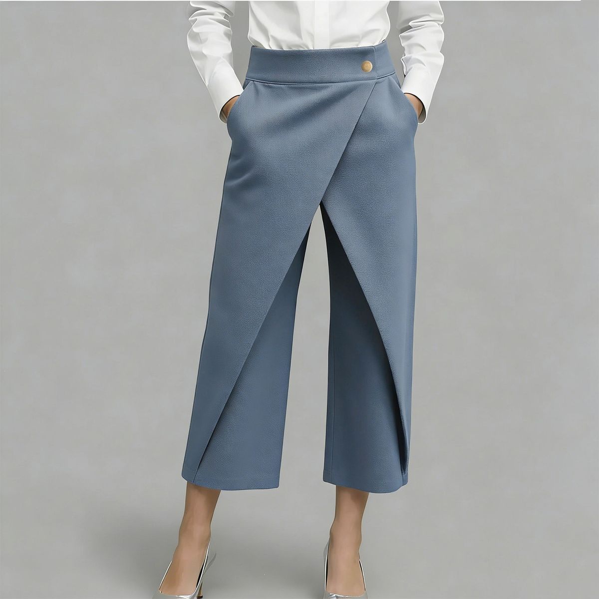 Women's Clothing High-Waisted Straight Leg Pants Casual Fashion Simple Suit_ecoleips.com