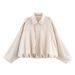 Women's Trendy Lapel Zip Up Jacket Street Style Retro Suede Outerwear_ecoleips.com