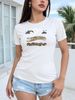Casual White Round-neck T-shirt With Colorful Bear Desig Short Sleeves Women's Fashion_ecoleips.com