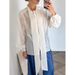 Fashionable Long-Sleeved Shirt With A Chic Design And Bow Tie, Perfect For Summer Commuting_ecoleips.com