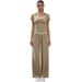 Women's Stylish Casual Two Piece Suit Slimming Faux Two Piece Set Top And Wide Leg Pants Summer New Style Sporty_ecoleips.com
