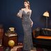 Women’s Clothing Evening dress for women, elegant lady, high end party, heavy sequins, sexy and slim long suspender dress_ecoleips.com