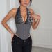 Deep V Fishbone Inner Button Slim Vest Female European And American Hot Girl Leopard Print Fishbone Halter Neck Bra_ecoleips.com