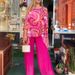 Women's Clothing New Color Chiffon Suit Casual Round Neck Printed Two Piece Suit_ecoleips.com