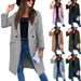 Cross-border 2024 Wish European And American New Autumn/Winter Solid Color Long-Sleeve Suit Collar Button Pocket_ecoleips.com