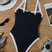 Women's Sexy Backless Cross Design One Piece Swimsuit Black White Bikini Beachwear For Summer Vacation_ecoleips.com