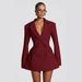 "Double-Breasted Blazer For Women – Deep V-Neck Elegant Suit Jacket In Classic Colors"_ecoleips.com