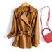 Women's Slim-Fit PU Leather Trench Coat With Belt, Notched Lapel, Double-Breasted Design – Casual & Elegant Outerwear For Spring/Autumn_ecoleips.com