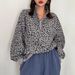 Long Sleeve Leopard Print Pullover – Stand Collar Zip Detail Loose Fit Women's Top (S-XL, Brown/Gray)_ecoleips.com