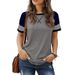 European And American Cross-Border Hot-Selling New Patchwork Gradient Short-Sleeve Women's Casual T-Shirt_ecoleips.com