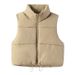 Women's Quilted Vest Sleeveless Puffer Jacket Winter Warm Short Waistcoat Casual Zipper Front Coat For Ladies_ecoleips.com