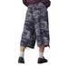 Women's Cargo Denim Capri Pants, Military Camo Print Straight Leg Cropped Jeans With Multiple Pockets, Retro American Style Casual Trousers_ecoleips.com