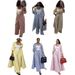 New Women's Three Piece Set Mid Length Fashion Striped Long Sleeved Shirt Plus Size_ecoleips.com