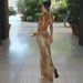 2024 Autumn New Fashionable And Unique Leopard Print Off-Shoulder Halter Neck Tie-Up Backless Bodycon Long Dress_ecoleips.com