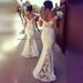 Elegant Long Lace Wedding Guest Dress – Floor-Length A-Line Gown With Train (White, S-XXL)_ecoleips.com