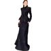 Women's Tailored Blazer & High-Waist Pencil Skirt Set – Stretch Polyester Work-to-Weekend Outfit (S-XXL, Black 3D Jacquard)_ecoleips.com