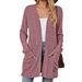 Women's Clothing Autumn And Winter New Solid Color Pocket Long Sleeved Bottoming Cardigan Sweater Spot_ecoleips.com