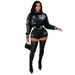 Women's Clothing Women's Embroidered PU Leather Baseball Jacket And Shorts Set Sexy Style Two-Piece Clothing Elastic_ecoleips.com