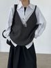 K Retro Lazy Style Knitted Vest Women's New V-neck Loose Sleeveless Vest_ecoleips.com