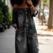 Women's Single-Breasted Off-Shoulder Denim Jumpsuit Casual Elegant Fashion Cotton Polyester Spring Autumn Sexy Romper_ecoleips.com