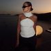 Women's Sleeveless Halter Neck Slim Vest Top Unique Metal Decoration European American Style Spring New Clothing for Ladies_ecoleips.com