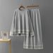 Women's Stylish round Neck Sweater And Loose Knitted Casual Sports Pants Solid Color Suit European And American Foreign Trade Fashion_ecoleips.com