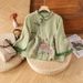 Retro Three-Quarter Sleeve, Artistic Summer, Ethnic Style, Cotton And Linen, Exquisite Chinese Embroidery, Slanted Lapel_ecoleips.com