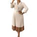 Verve D538 Autumn Winter Women's Suit Collar Fashion OL Elegant Pleated Dress_ecoleips.com