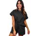 Women's Clothing Solid Color Round Neck Short Sleeved Tops Spring And Summer New Textured Fabrics Fashion Shorts Suits_ecoleips.com