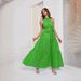 Cross-border European Site Women's Clothing, New Summer Hot-selling Halter-neck Ruffle Long Dress_ecoleips.com