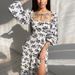 Voya Women's Fashionable, Elegant, And Sexy Backless Strap Printed Dress With Long Skirt And Front Slit, Available In Multiple Colors_ecoleips.com