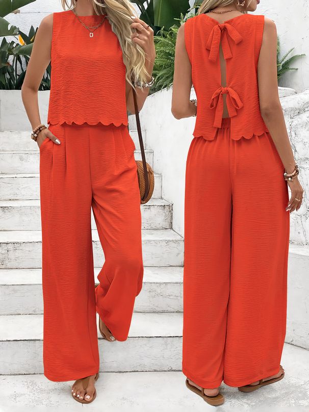 Vintage Hawaiian Chic Women's Pant Sets Summer Everyday Casual Women's Fashion Tank Top Outdoor Beach Women's Elegant Pants 2025_ecoleips.com