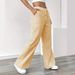 Striped Trousers For Women Casual Street Style Loose Wide Leg Mid Waist Full Length Polyester Spring/Summer Fashion_ecoleips.com