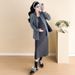Autumn New Korean Fashion Striped Shirt + Pure Cotton Dress Two-Piece Maternity Set_ecoleips.com