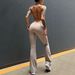 Women's High-Waisted Yoga Bodysuit – Sexy Backless Workout Jumpsuit With Built-In Bra – Tummy Control & Flared Leggings For Gym & Dance_ecoleips.com