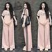 Women's Clothing American Retro Fashion Women's Two Piece Set Printed Short Sleeve Top With Wide Leg Pants Loose Fit Summer Outfit_ecoleips.com