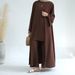 Voya Women's Solid Color Three Piece Set Cardigan Jacket+sleeveless Inner Top+pants With Pockets, Without Headscarf_ecoleips.com
