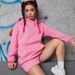Women's Clothing Sweatshirt Three Quarter Pants Plus Velvet Warm Sports Solid Color Two Piece Suit_ecoleips.com