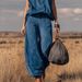 Women's Clothing Women's Western Style Sleeveless Wide Leg Suede Suit New_ecoleips.com