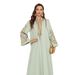 Modest Abaya Dress Muslim Women's Cross-Embroidered Robe Middle Eastern Style Casual Dress For Dubai Travel Polyester_ecoleips.com