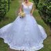 White Retro Lace Wedding Dress V Neck Backless Sexy European American Style plus Size with Train for Women 2026 New Foreign Trade_ecoleips.com