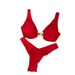Women's Solid Color Two Piece Swimsuit New Style Backless Triangle Bag Bikini_ecoleips.com