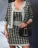 Women's Clothing autumn and winter new khaki houndstooth coat_ecoleips.com