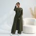 Voya Women's Ice Silk Crepe Set - 2 Piece Modest Abaya With Irregular Hem & Wide Leg Pants, Lightweight Summer, Modern Minimalist Loungewear, Elegant Pink_ecoleips.com