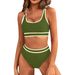 Women's Clothing Sexy Solid Color Bikini Set - High Waist & Push Up Top | Adjustable Ties & Quick Dry Fabric (S-XL) | Swimwear For Women_ecoleips.com