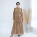 Women's Clothing Modest Abaya Dress Timeless Elegance Long Dress – Modest A-Line Maxi Dress With Scarf (Black, Forest Green, Coffee Brown, Khaki)_ecoleips.com