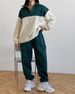 "Women's Retro Patchwork Sweatshirt Set – Sporty Color Blocked Long Sleeve Two Piece Outfit For Autumn & Winter"_ecoleips.com